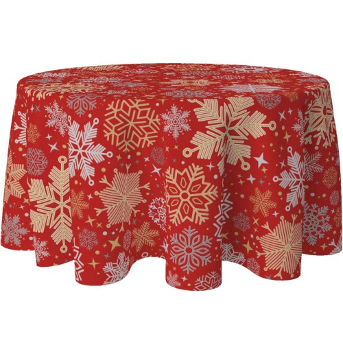 Obrus okrągły 140 z motywem świątecznym - 6507