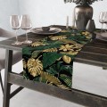 Bieżnik czarny w zielone tropikalne liście 40x120 - 6811