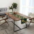 Bieżnik czarny w zielone tropikalne liście 40x120 - 6813
