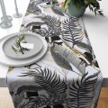 Bieżnik w szare liście tropikalne 40x120 - 6882