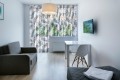 Firana zasłona gotowa biała woal z wzorem liście monstera 140x240 - 7053