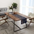 Bieżnik granatowy z motywem liści 40x180 - 7158