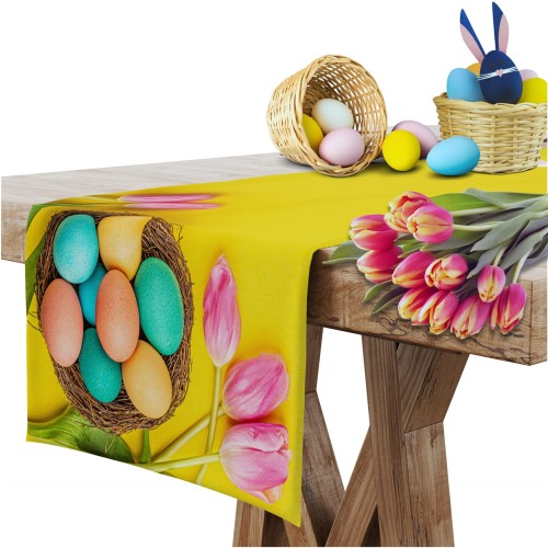 Bieżnik żółty z motywem wielkanocnym 40x220 - 7274