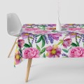 Obrus plamoodporny różowe kwiaty 140x220 - 7507