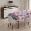 Obrus plamoodporny różowe kwiaty 140x220 - 7508