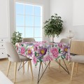 Obrus plamoodporny różowe kwiaty 140x220 - 7509