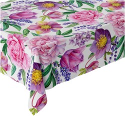 Obrus plamoodporny różowe kwiaty 140x240