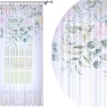 Firana gotowa woal  pastelowe kwiaty 140x250 na żabki     - 7911