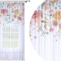 Firana gotowa woal  motyw kwiatowy  140x250 na żabki      - 7918