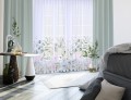 Firana gotowa woal pastelowe kwiaty 140x250 na żabki      - 7927