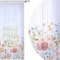 Firana gotowa woal motyw kwiatowy 140x250 na żabki       - 7933