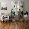 Zasłona półzaciemniająca tropikalne liście 140x250, przelotki - 8035