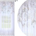 Firana gotowa woal delikatne liście  140x250 na żabki        - 8440