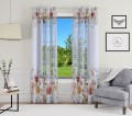 Firana gotowa woal motyw kwiatowy 140x250 przelotki - 8467