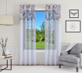 Firana gotowa woal pastelowe kwiaty 140x250 przelotki  - 8487