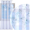 Firana gotowa woal delikatne liście 140x250 przelotki   - 8492