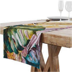 Bieżnik z nadrukiem tropikalnych liści 40x140  