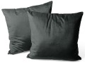 Welwetowa szara poszewka  40x40 - 938