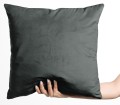 Welwetowa szara poszewka  40x40 - 939