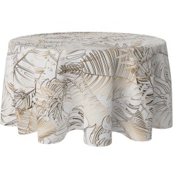 Obrus okrągły 140 z motywem tropikalnych liści    