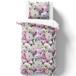 Pościel z motywem pastelowych kwiatów 140x200