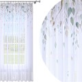 Firana gotowa woal delikatne liście 140x250 na żabki      - 9846