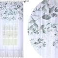 Firana gotowa woal delikatne liście 140x250 na żabki      - 9868